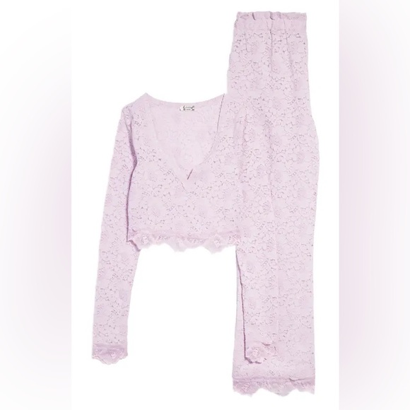 Free People Cloud Ride Lace Lounge Set XL Lavender Purple - Picture 3 of 9